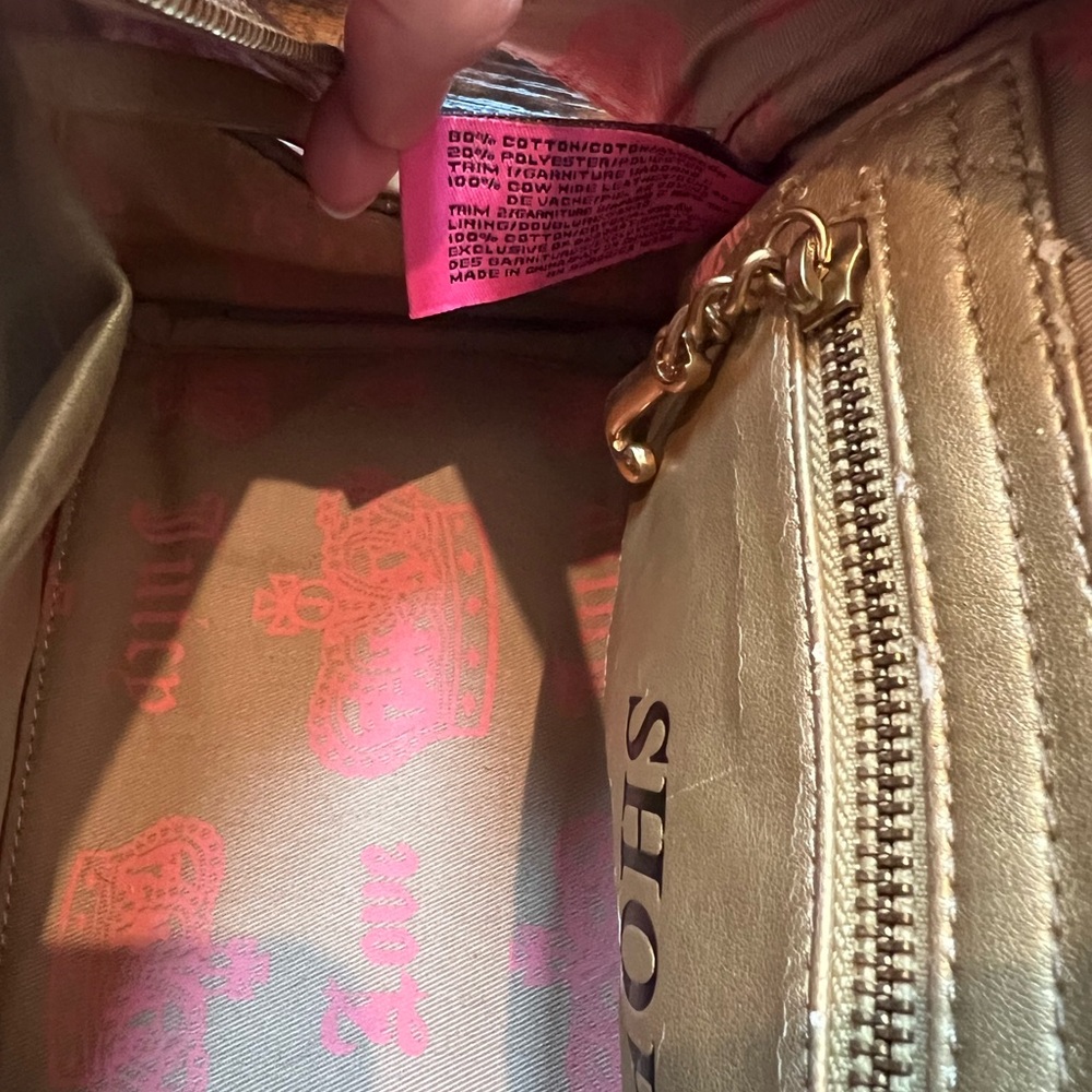 🌴 RARE Y2K Vintage Juicy Couture Isle De Juicy Terry Cloth Satchel - Pink & Gold - Picture 13 of 16